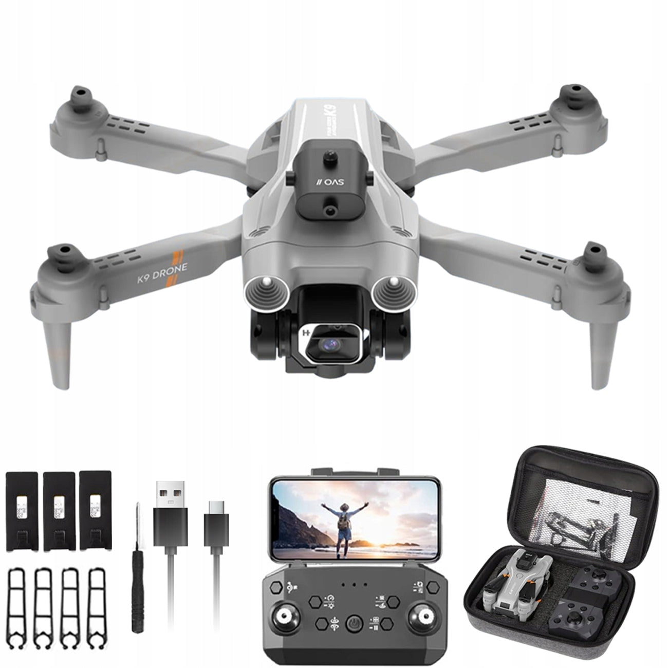 Drone with 4K RC Camera Folding Quadcopter with Obstacle Camera Start/Landing