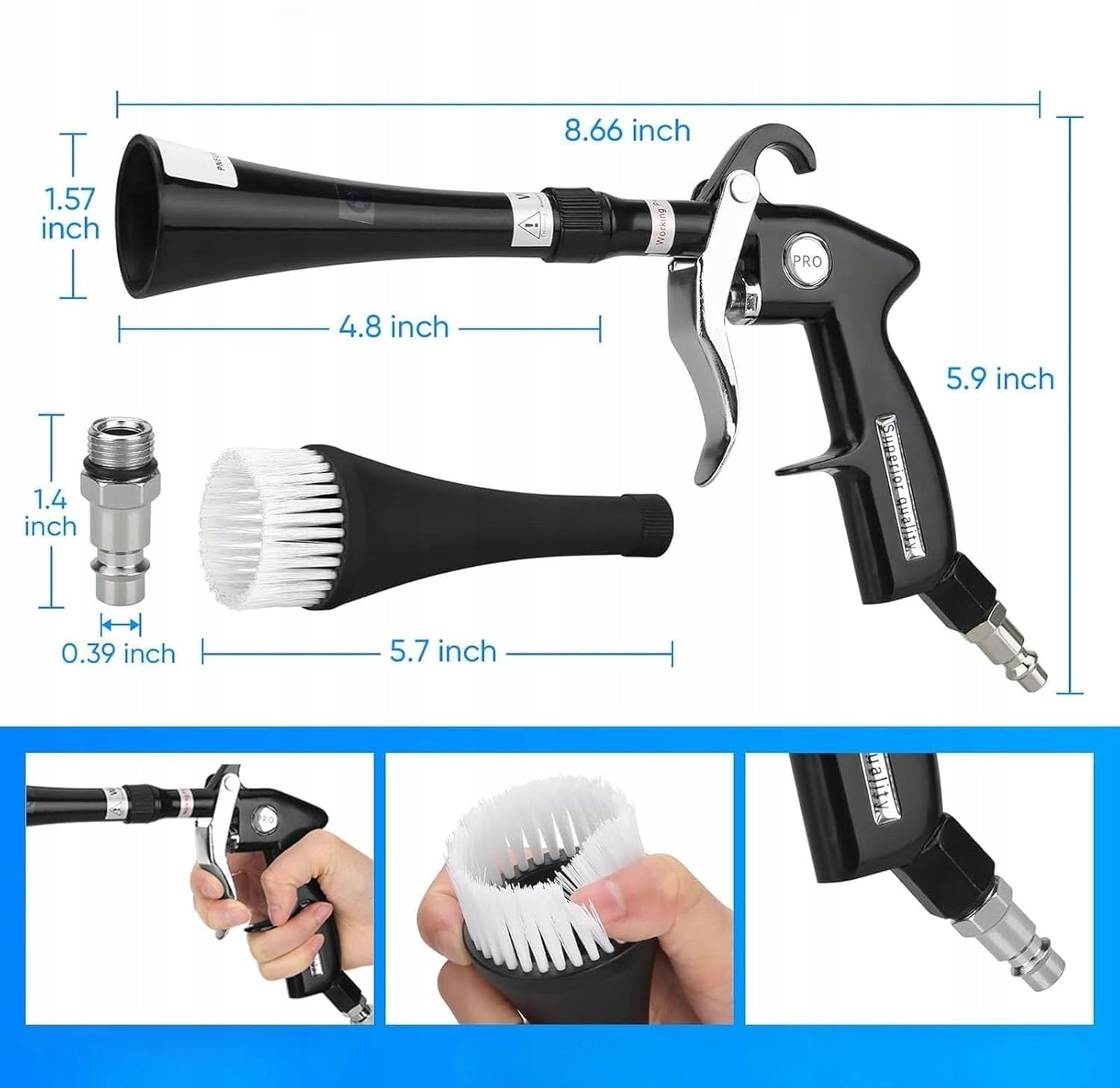 Dry Car Cleaning Gun, High Pressure Blower for w Product weight with unit packaging 15 kg