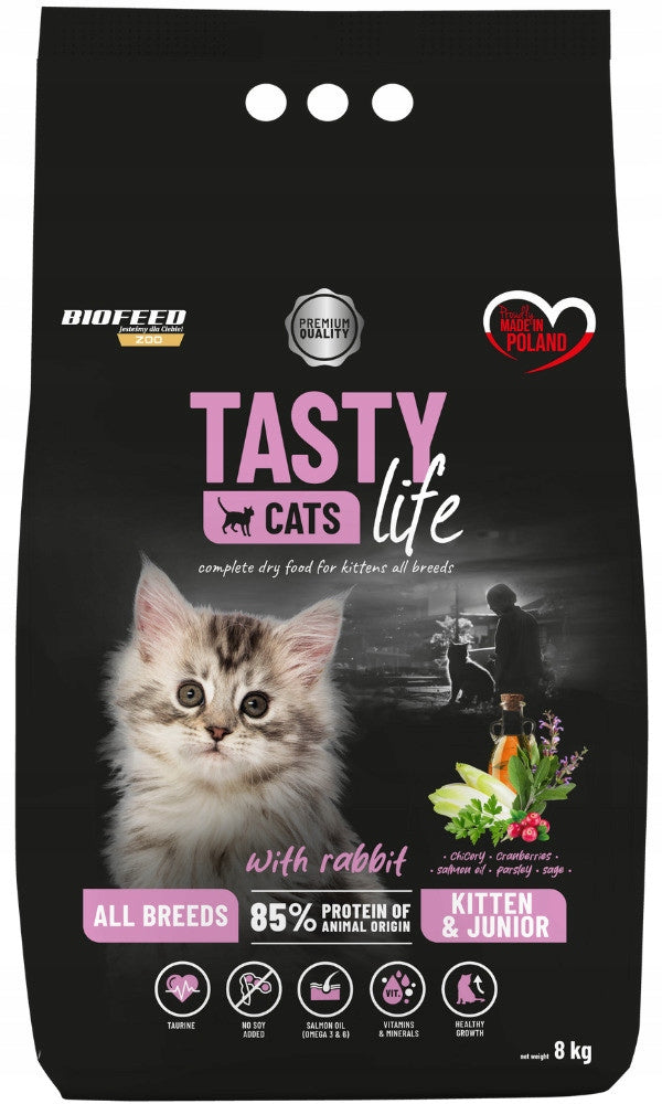 Dry Cat Food Biofeed TASTY CATS LIFE KITTEN WITH RABBIT 8KG