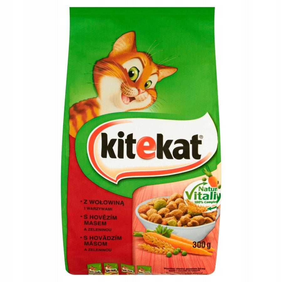 Dry Cat Food Kitekat Beef and Vegetables 300 g