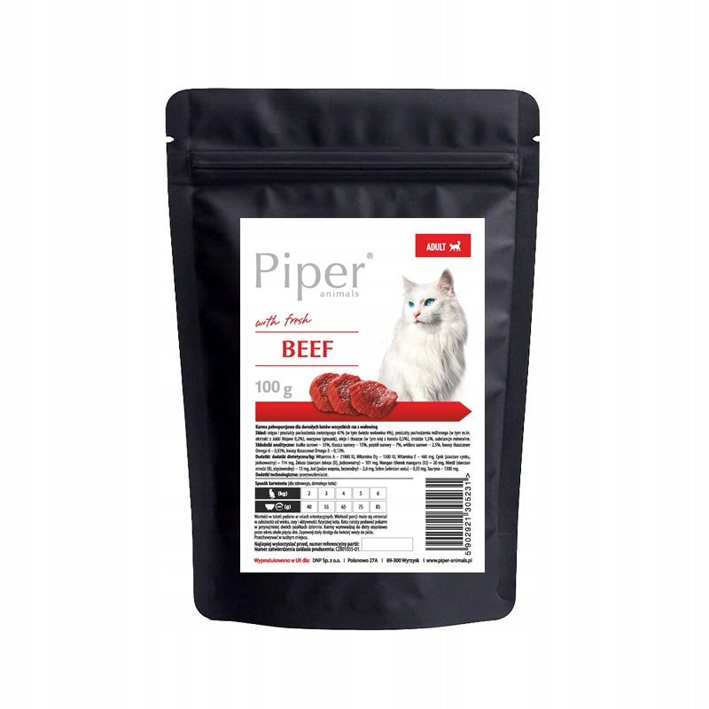 Dry Cat Food Piper Animals with Beef 100 g