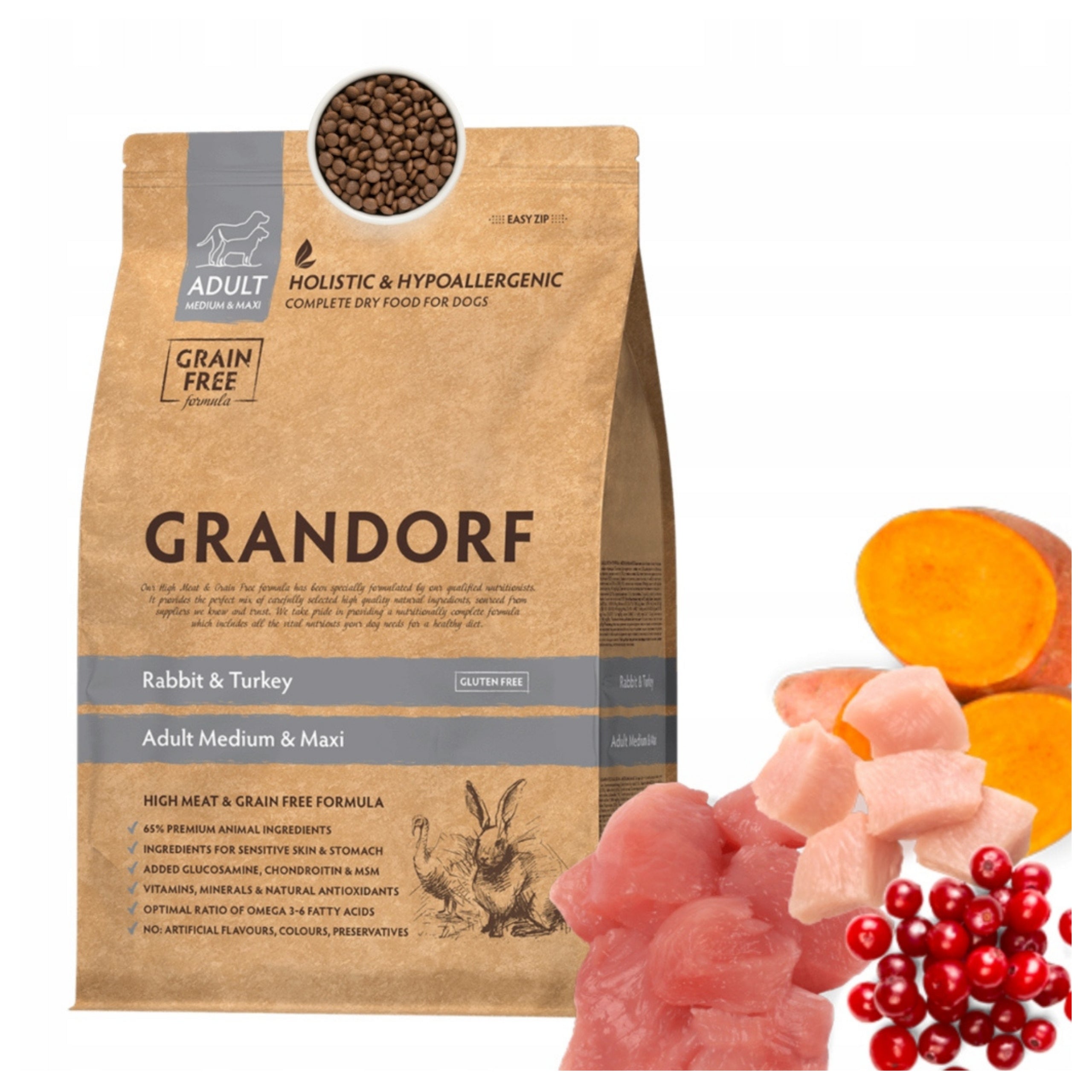 Dry Dog Food Grandorf Rabbit Turkey Medium Maxi Rabbit 3kg