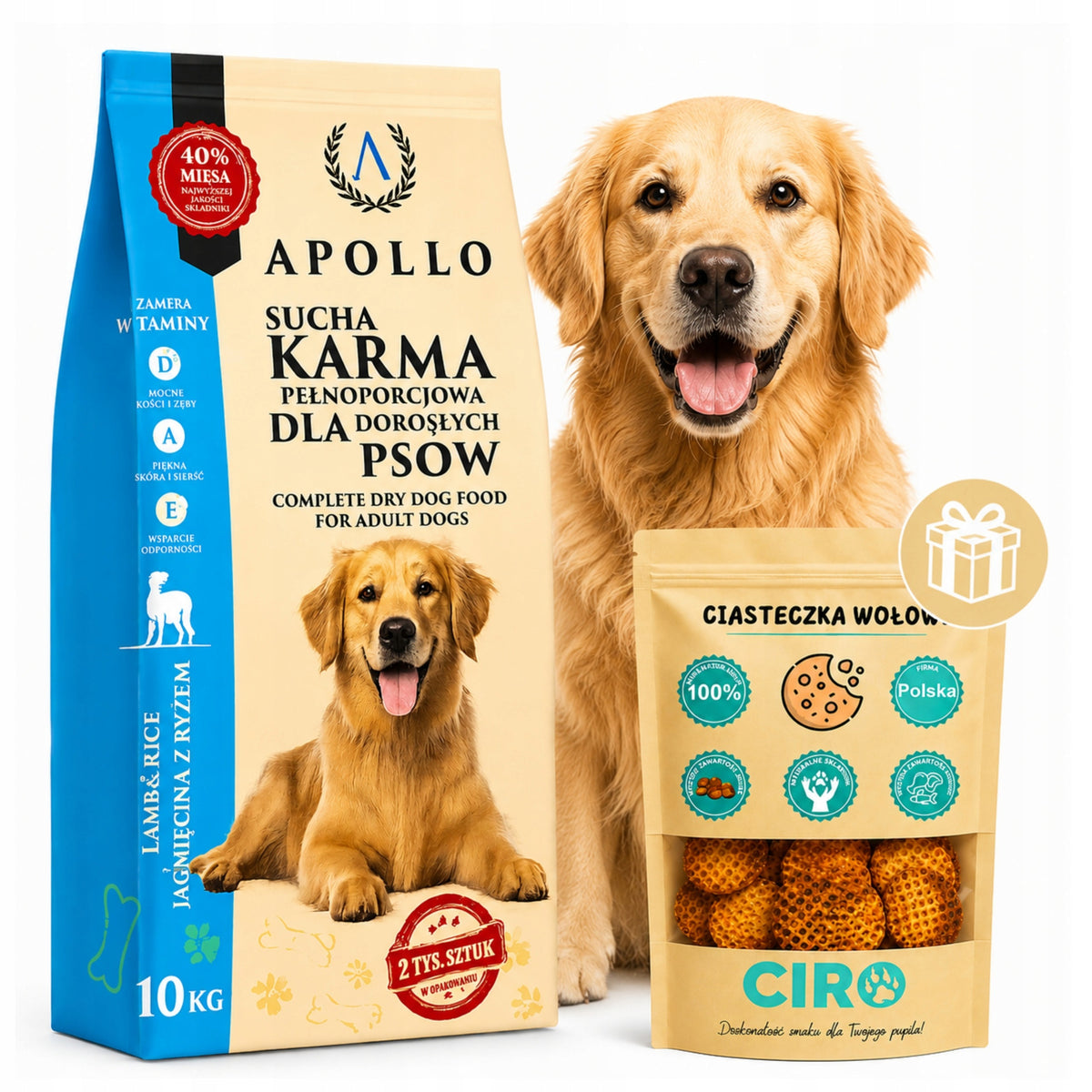 Dry Dog Food with Vitamins Large Breed Shepherd + FREEBIE COOKIES