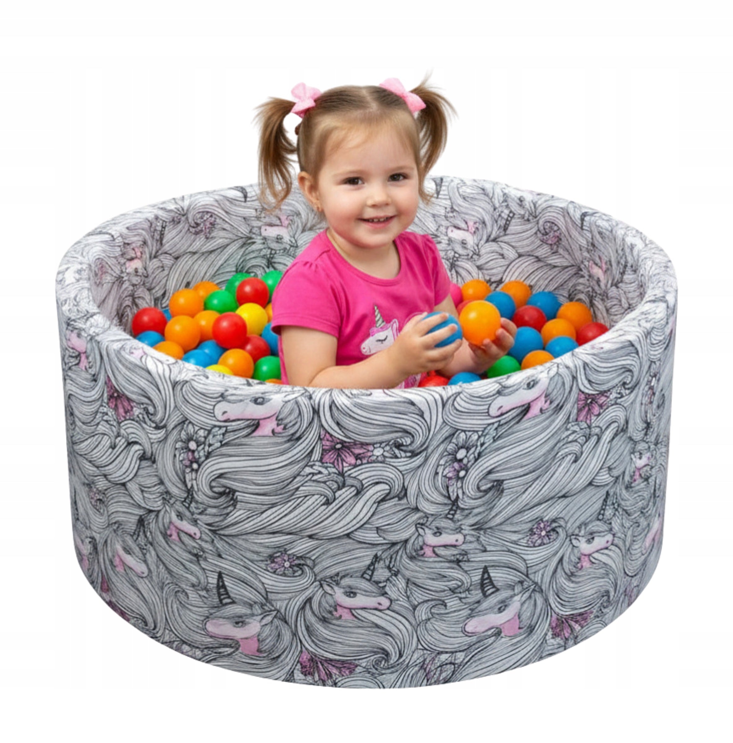 Dry Foam Pool Aga 90x40cm for Children Balls Pattern Unicorn