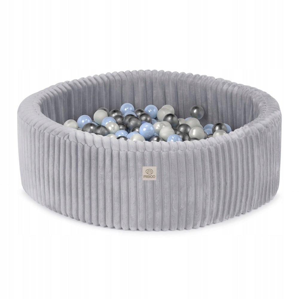 Dry Foam Pool with Balls 200pcs 90x30 Grey Puffy Lamell MISIOO
