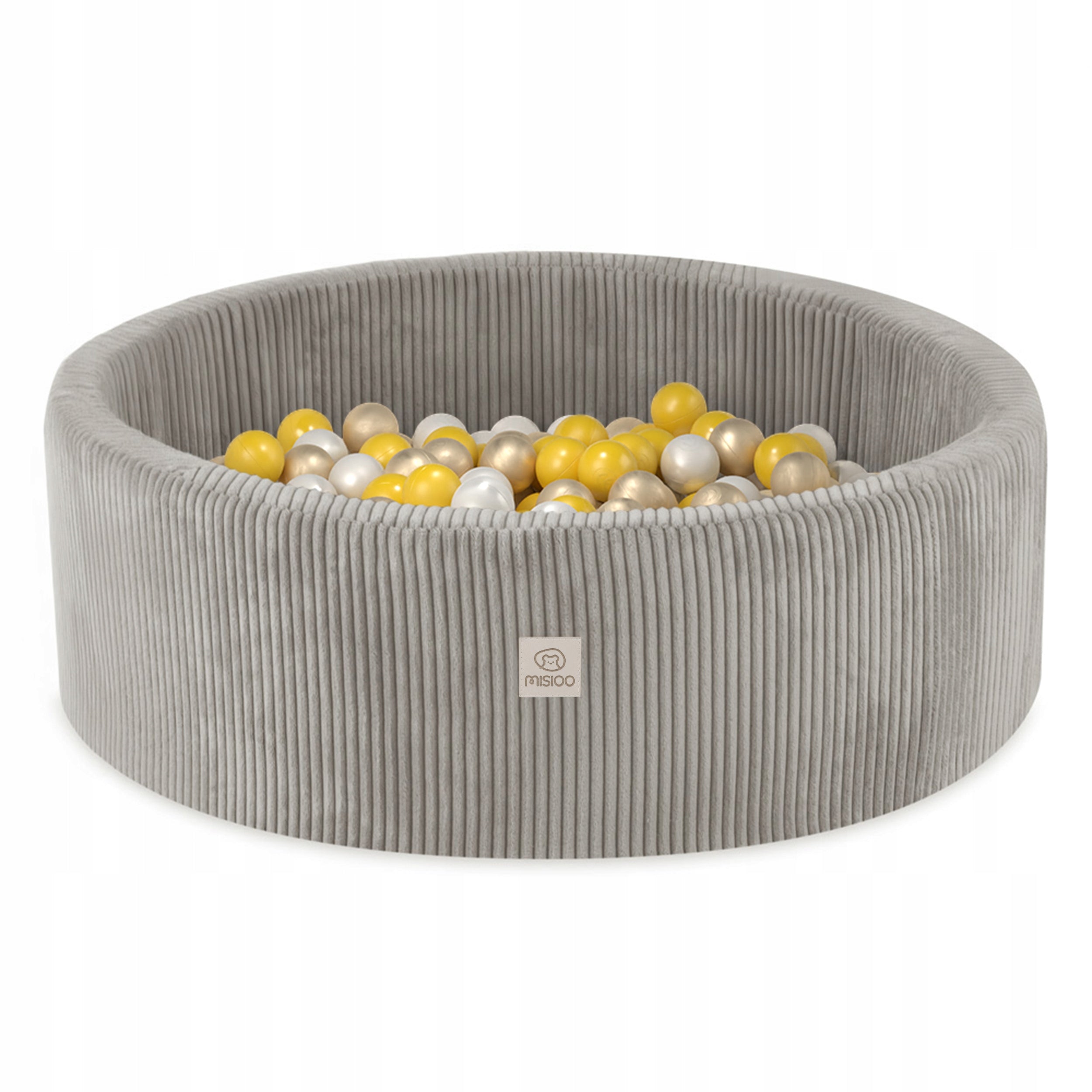 Dry Foam Pool with Balls 90x30 Children Beige Corduroy 200 balls MISIOO