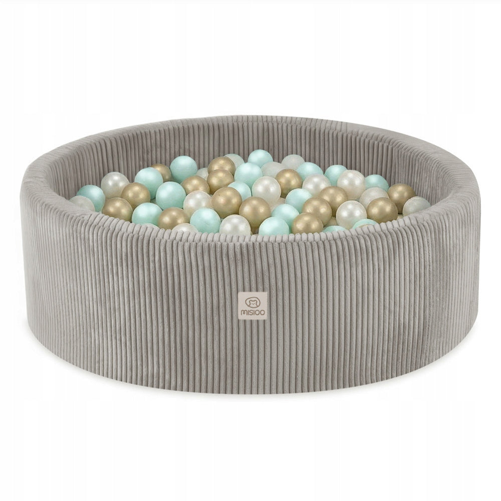 Dry Foam Pool with Balls 90x30 Children Beige Corduroy 300 balls MISIOO Manufacturer code Basenik Zestaw 300 punktów