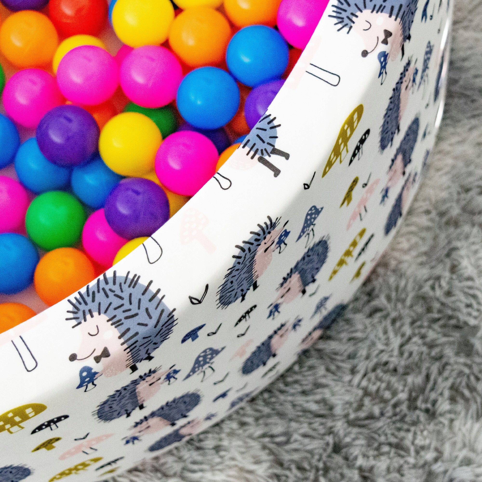 Dry Foam Pool with Balls Aga 90x40cm for Children Balls Pattern Hedgehog Kid's age 6＋ months