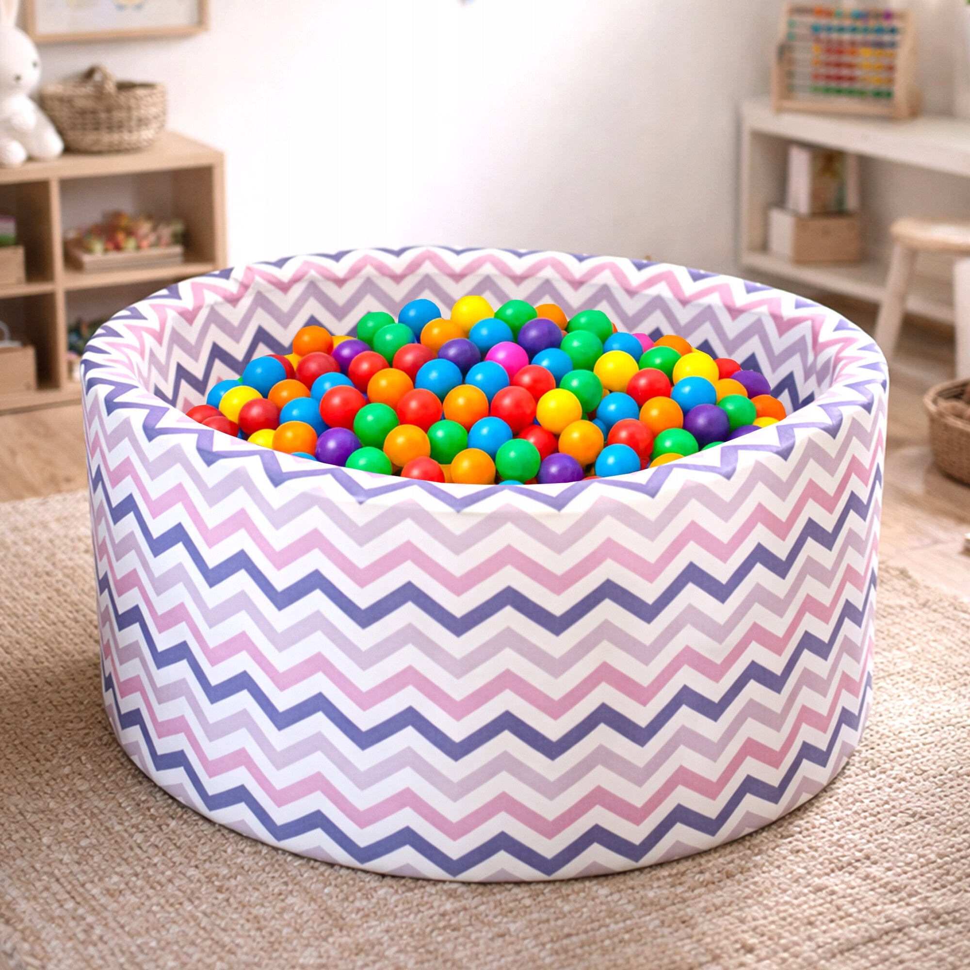 Dry Foam Pool with Balls Aga 90x40cm for Children Balls Pattern ZigZag Brand Aga