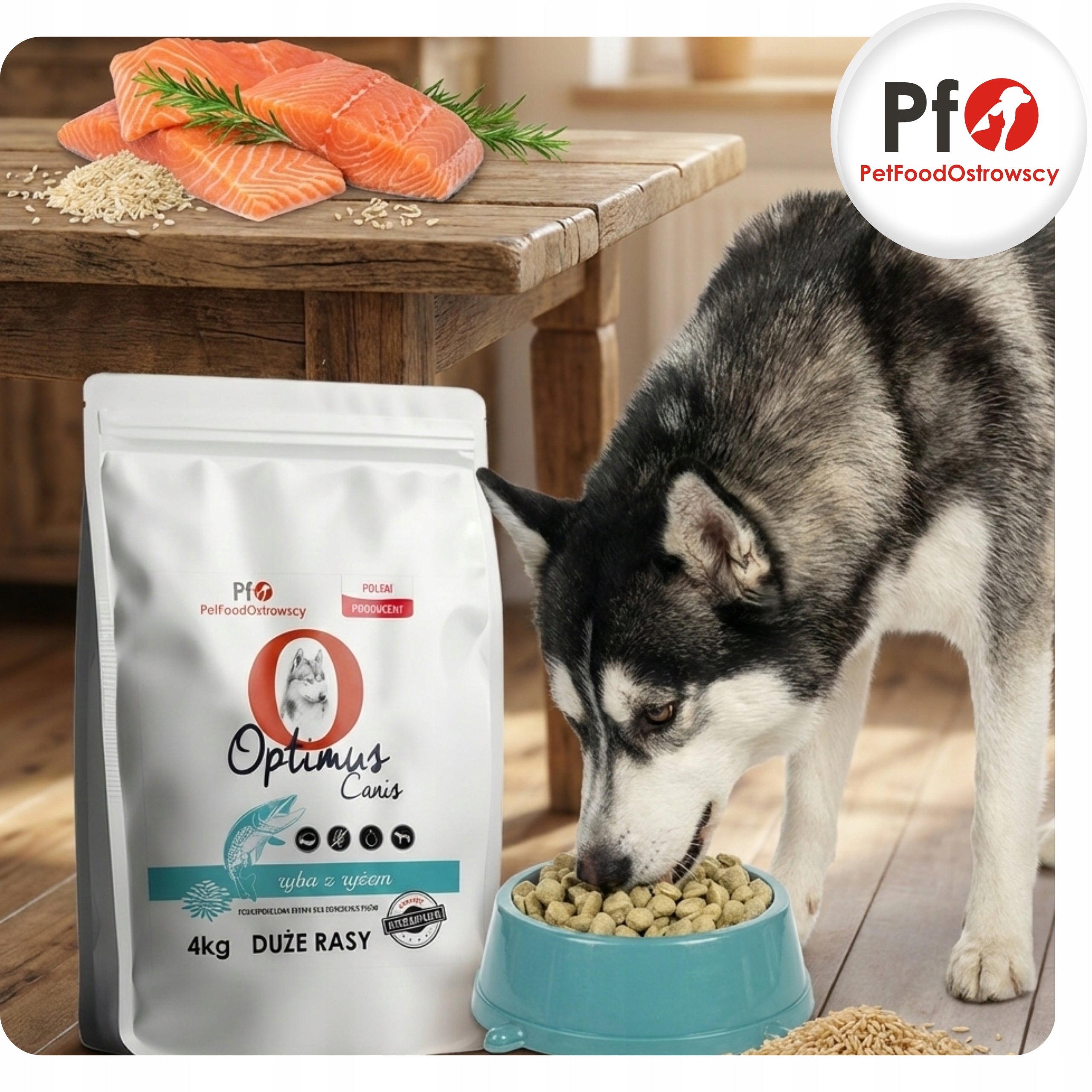 Dry Food Optimus Canis Premium Adult Dogs Large Breed Fish with Rice 4kg Manufacturer code 5906660510796