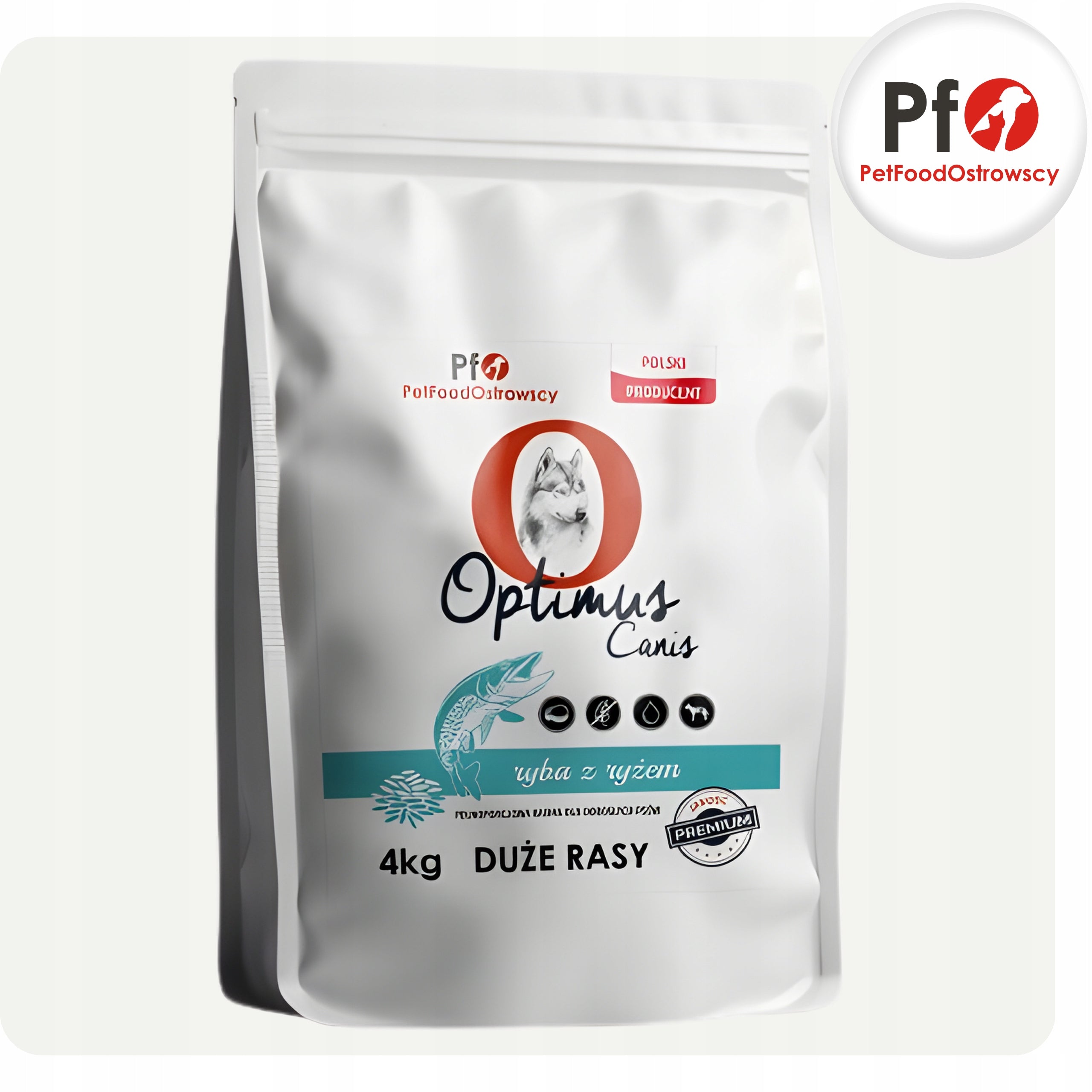Dry Food Optimus Canis Premium Adult Dogs Large Breed Fish with Rice 4kg Packaging status original