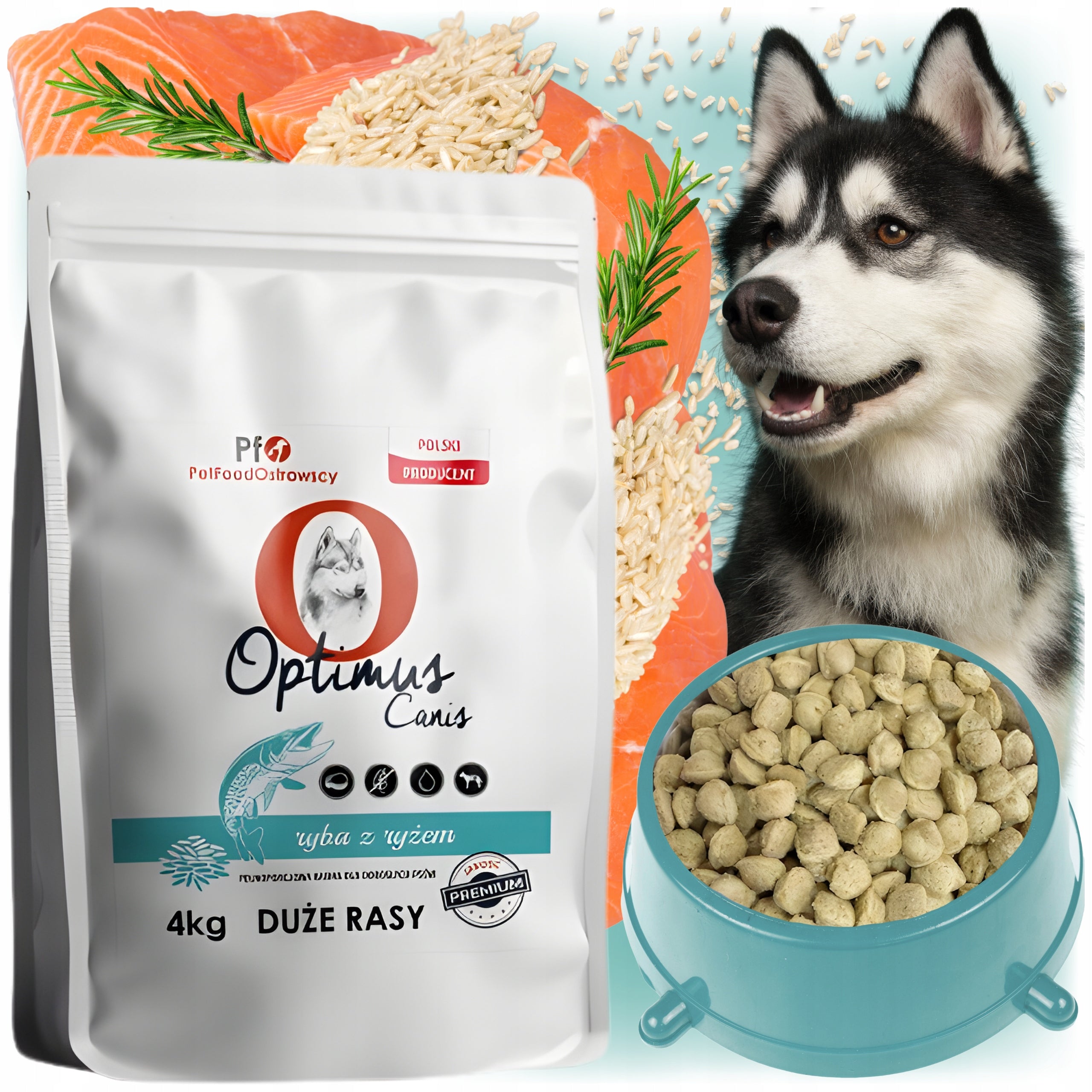 Dry Food Optimus Canis Premium Adult Dogs Large Breed Fish with Rice 4kg