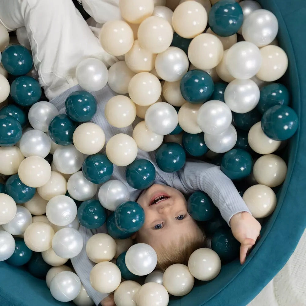 Dry Pool + 200 Balls 90x30cm Children's Turquoise Velvet Polish Sewing Packaging status original