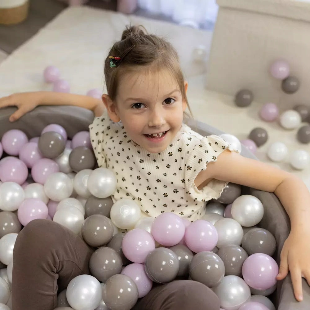 Dry Pool + 200 Balls 90x30cm For Children Beige Velvet Polish Sewing Minimum kid's age 0