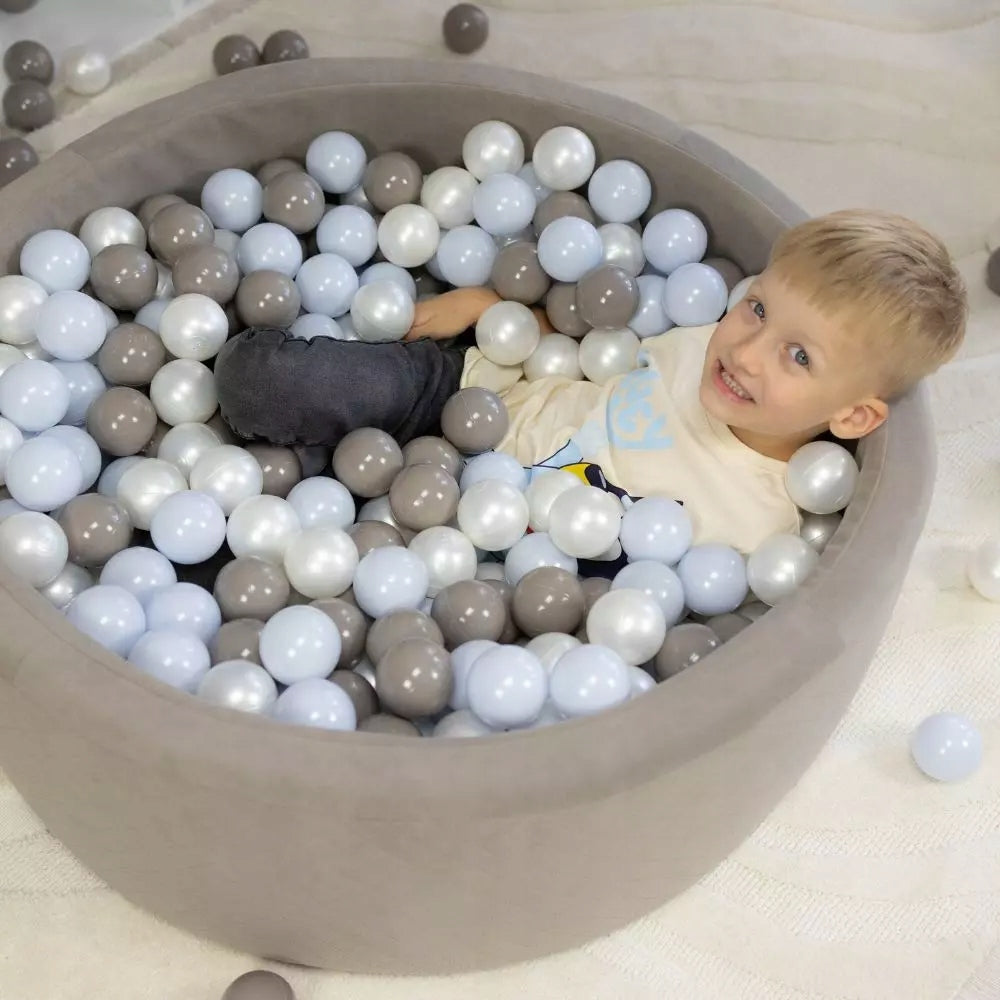 Dry Pool + 200 Balls 90x30cm For Children Beige Velvet Polish Sewing Product width 90 cm