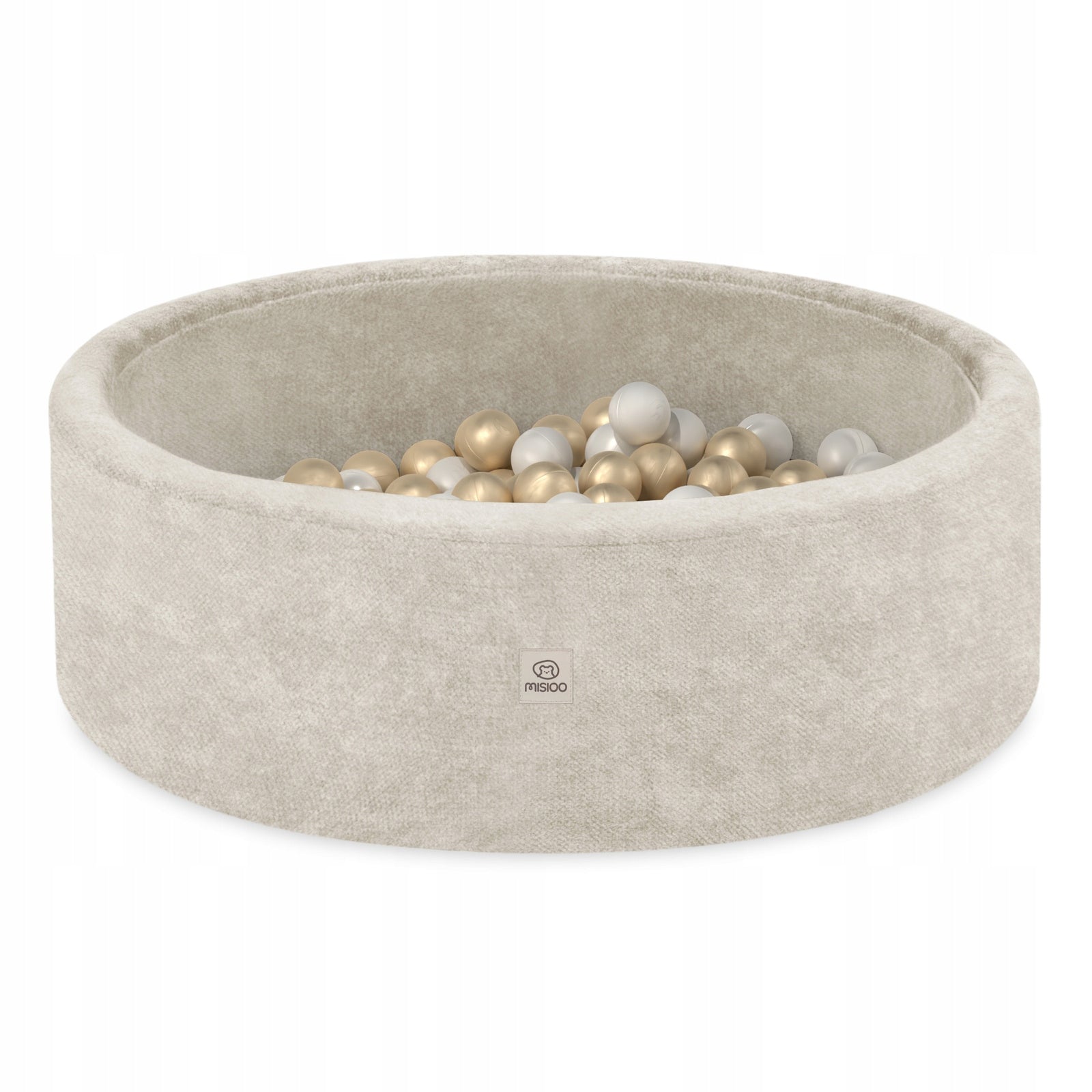 Dry Pool with Balls 90x30 Foam Beige Chenille Premium Misioo