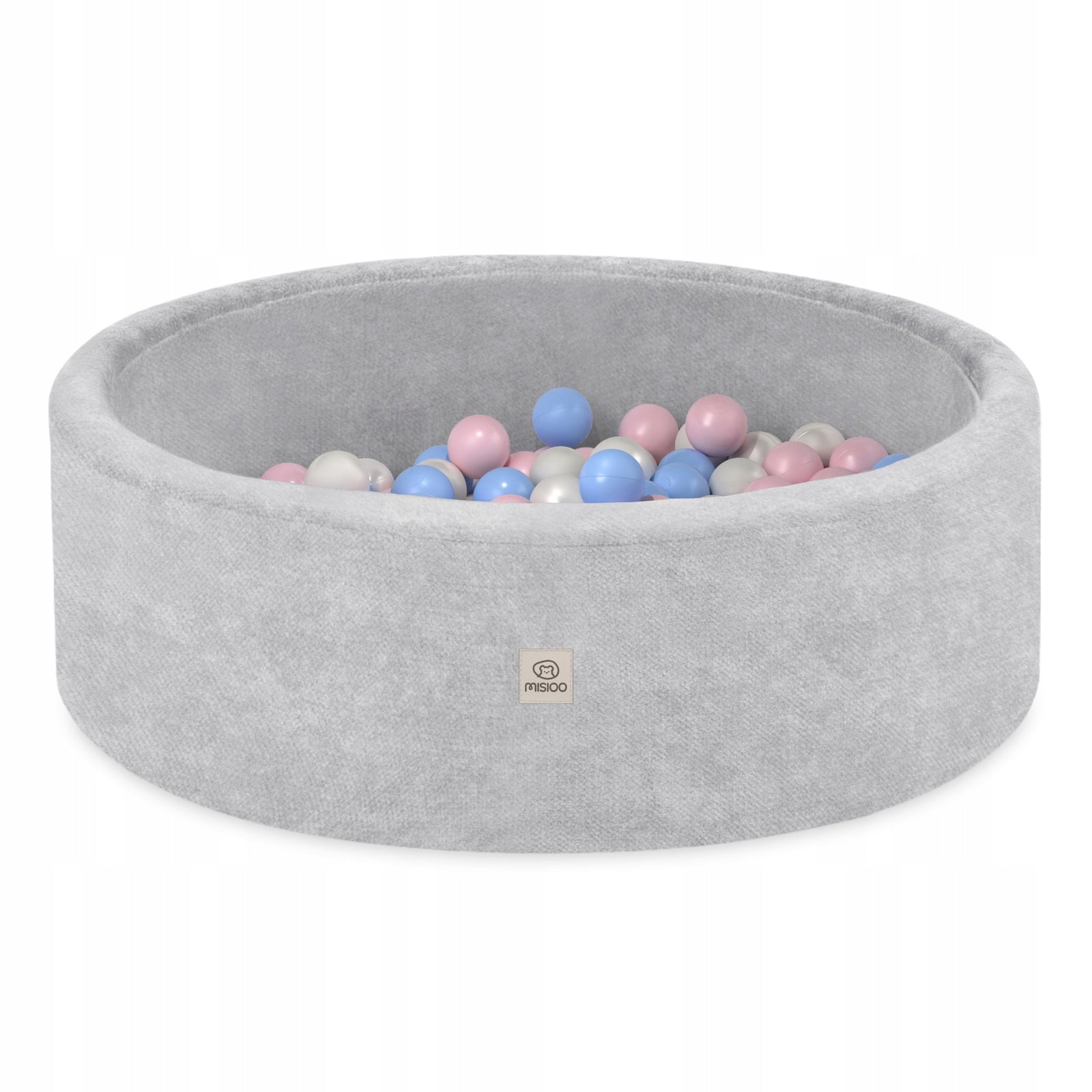Dry Pool with Balls 90x30 Foam Grey Chenille Premium Misioo
