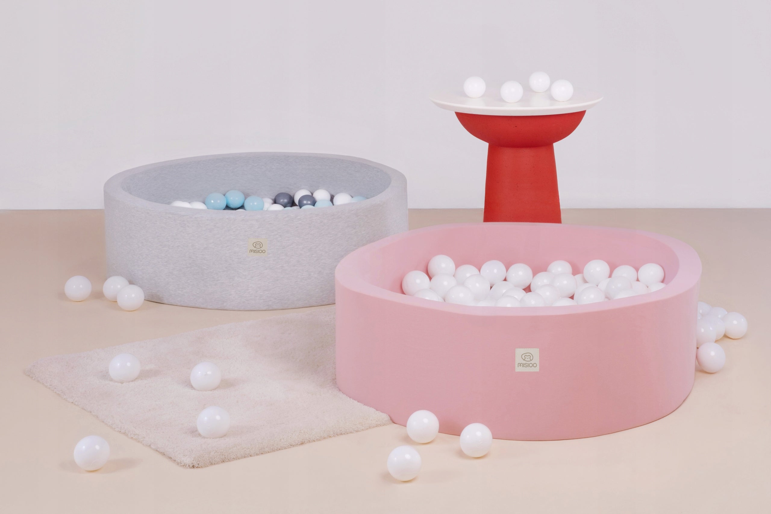 Dry Pool with Balls 90x30 Foam Pink Smart 200 balls MISIOO Gender boys girls