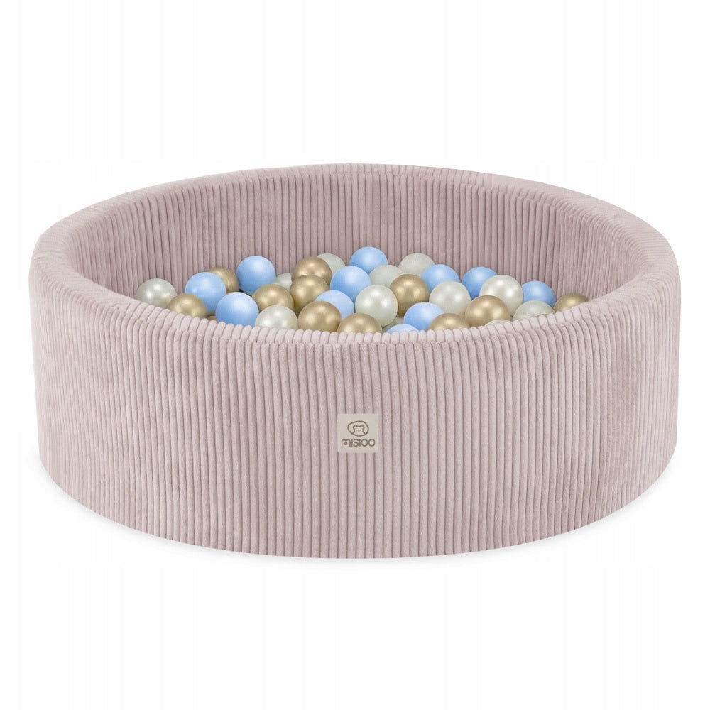 Dry Pool with Balls 90x30 for Children Light Pink Corduroy 200ball MISIOO