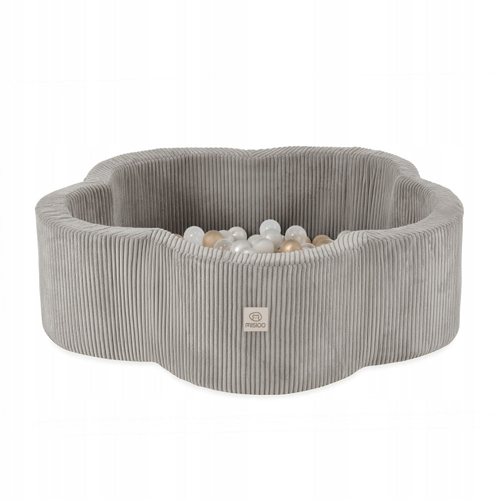 Dry Pool with Balls Foam Flower Beige Corduroy 200 balls MISIOO 95x30