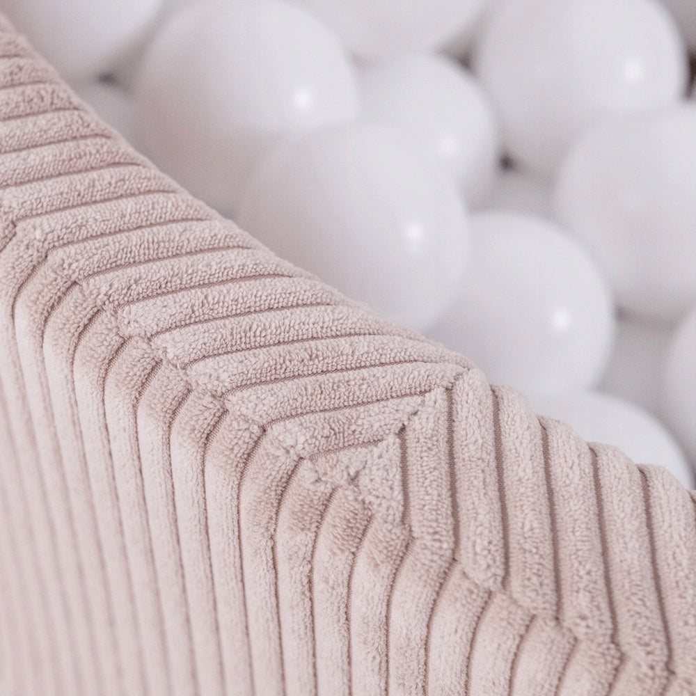 Dry Pool without Balls 90x30 for Children Pink Corduroy Round MISIOO Kid's age 18＋ months