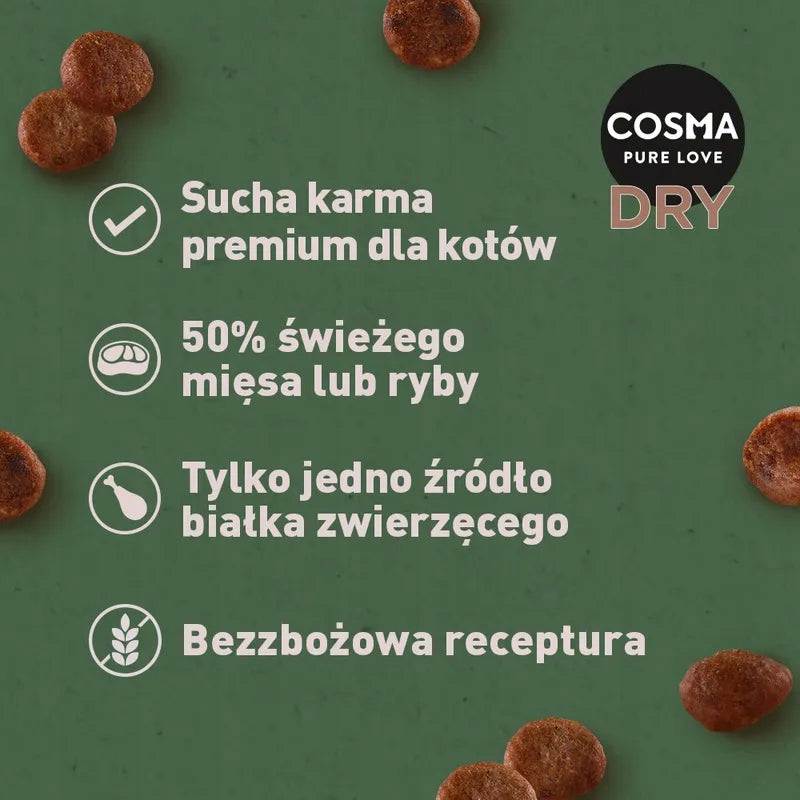 Dry cat COSMA Extruded Beef 2 kg Packaging status original