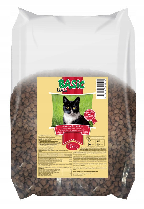 Dry cat food Basic Line beef 15 kg