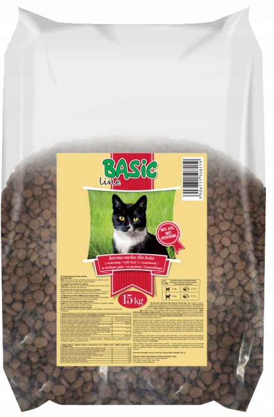 Dry cat food Basic Line beef 15kg