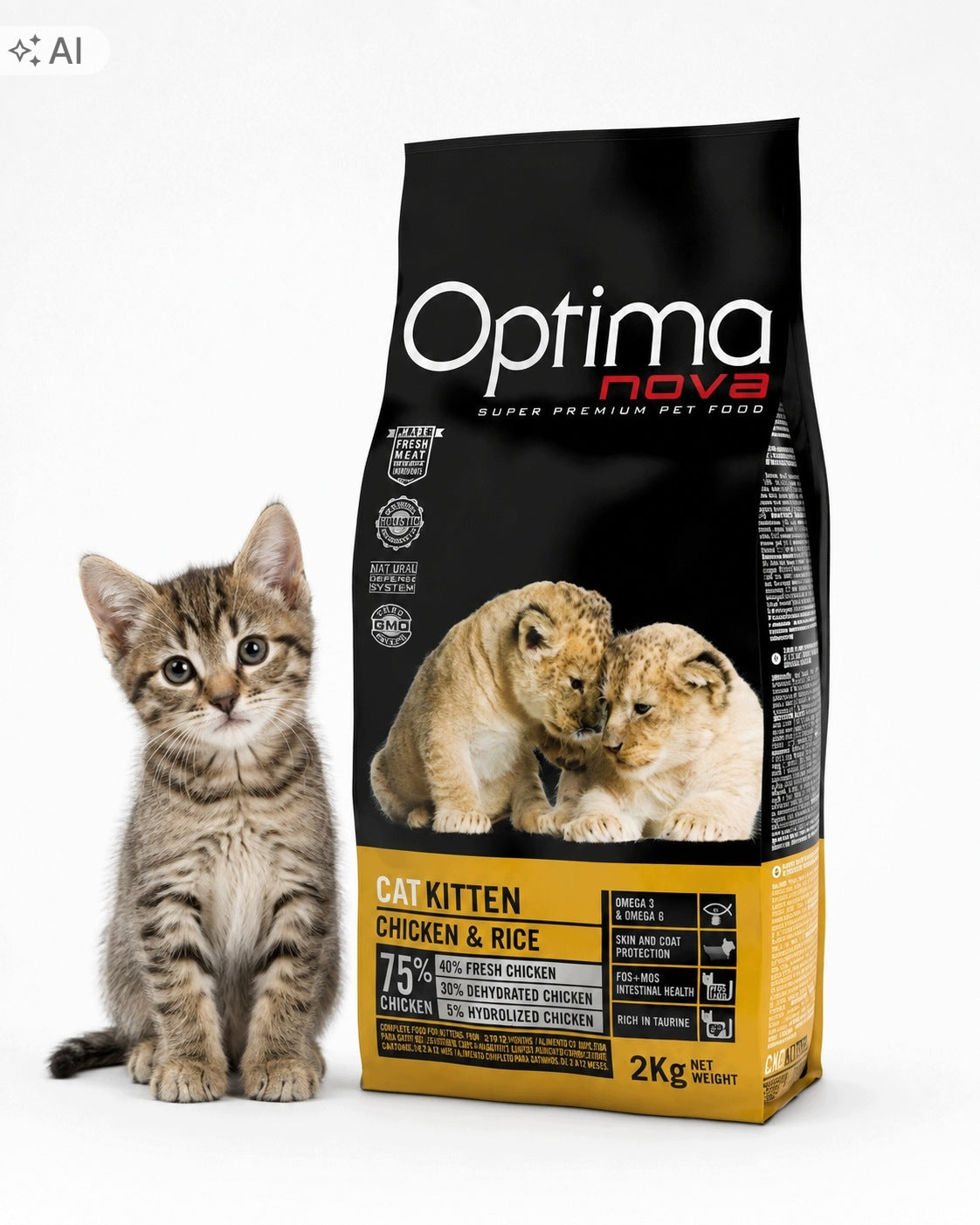 Dry cat food Optimanova Kitten Chicken Rice 2kg