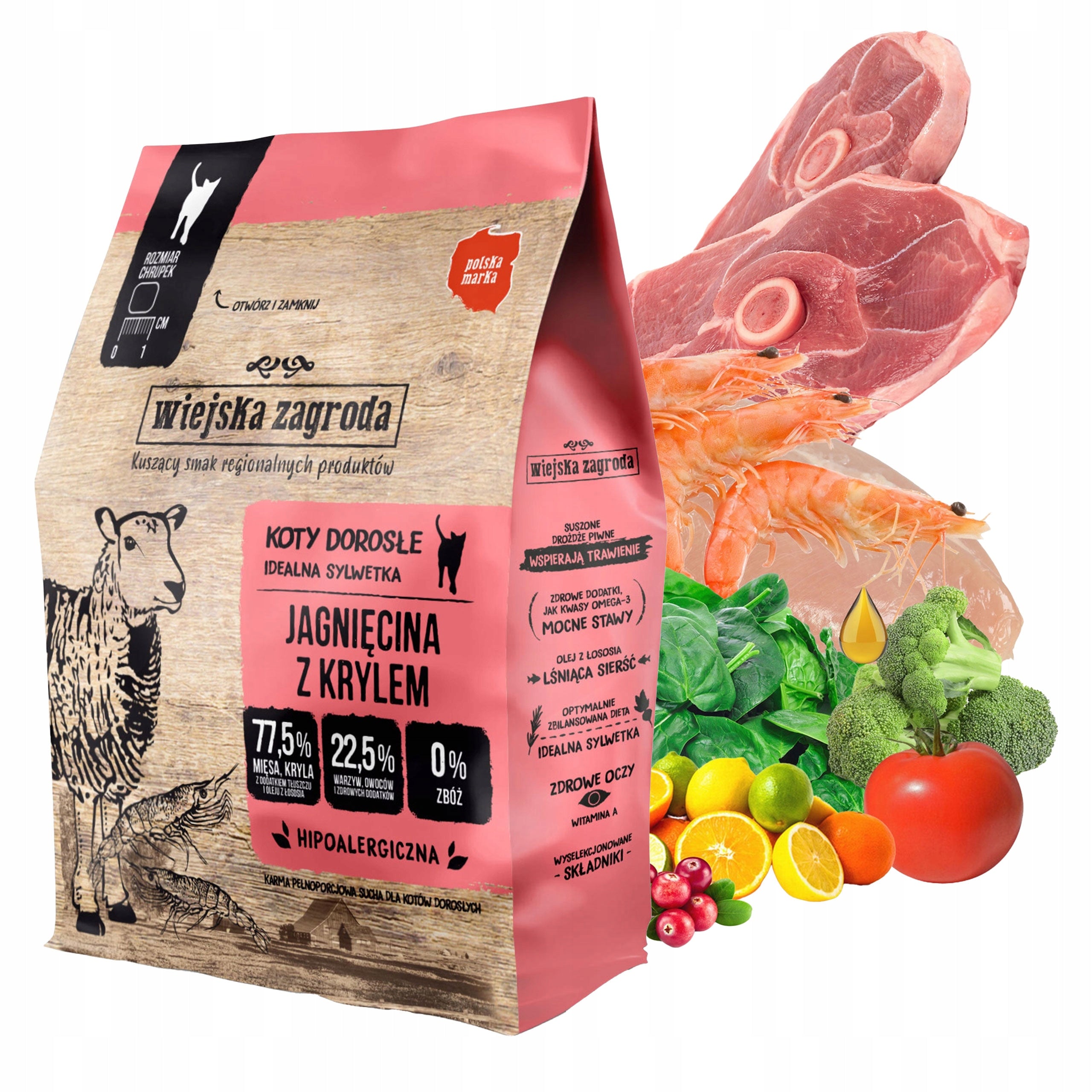 Dry cat food Wiejska Zagroda Lamb with krill 400 g Manufacturer code 5905342293064
