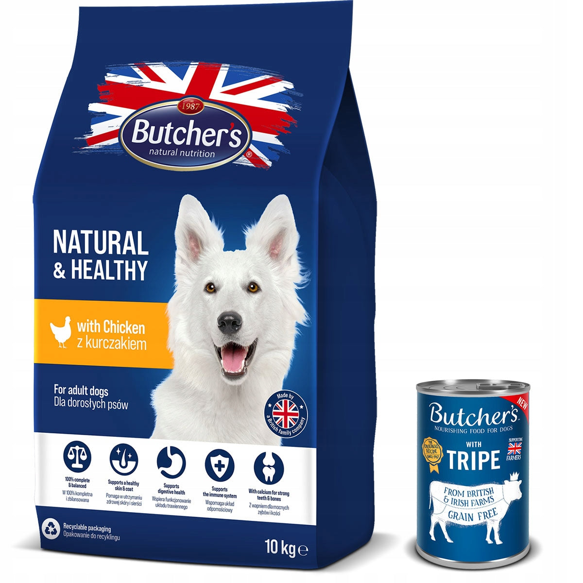 Dry dog food Butchers Blue + with chicken 10kg + can freebie