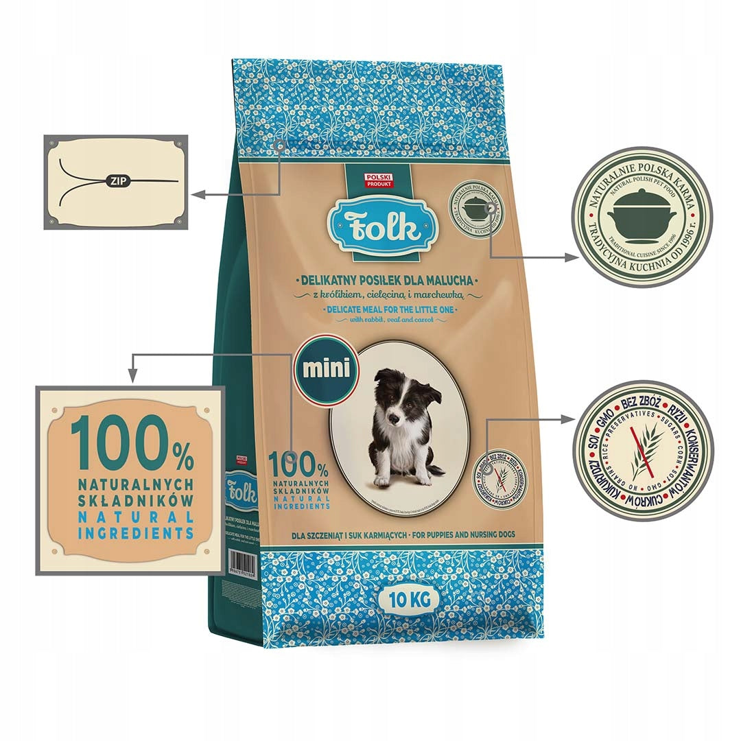 Dry dog food FOLK Junior MINI rabbit 10 kg EAN (GTIN) 5906731523434