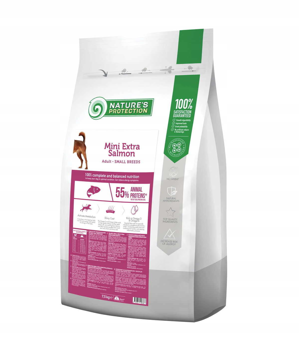 Dry dog food Nature's Protection Mini Extra salmon 7,5kg
