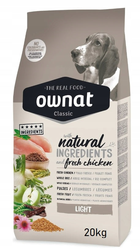 Dry dog food Ownat Classic Light 20kg Rich in fresh Chicken EAN (GTIN) 8429037016150