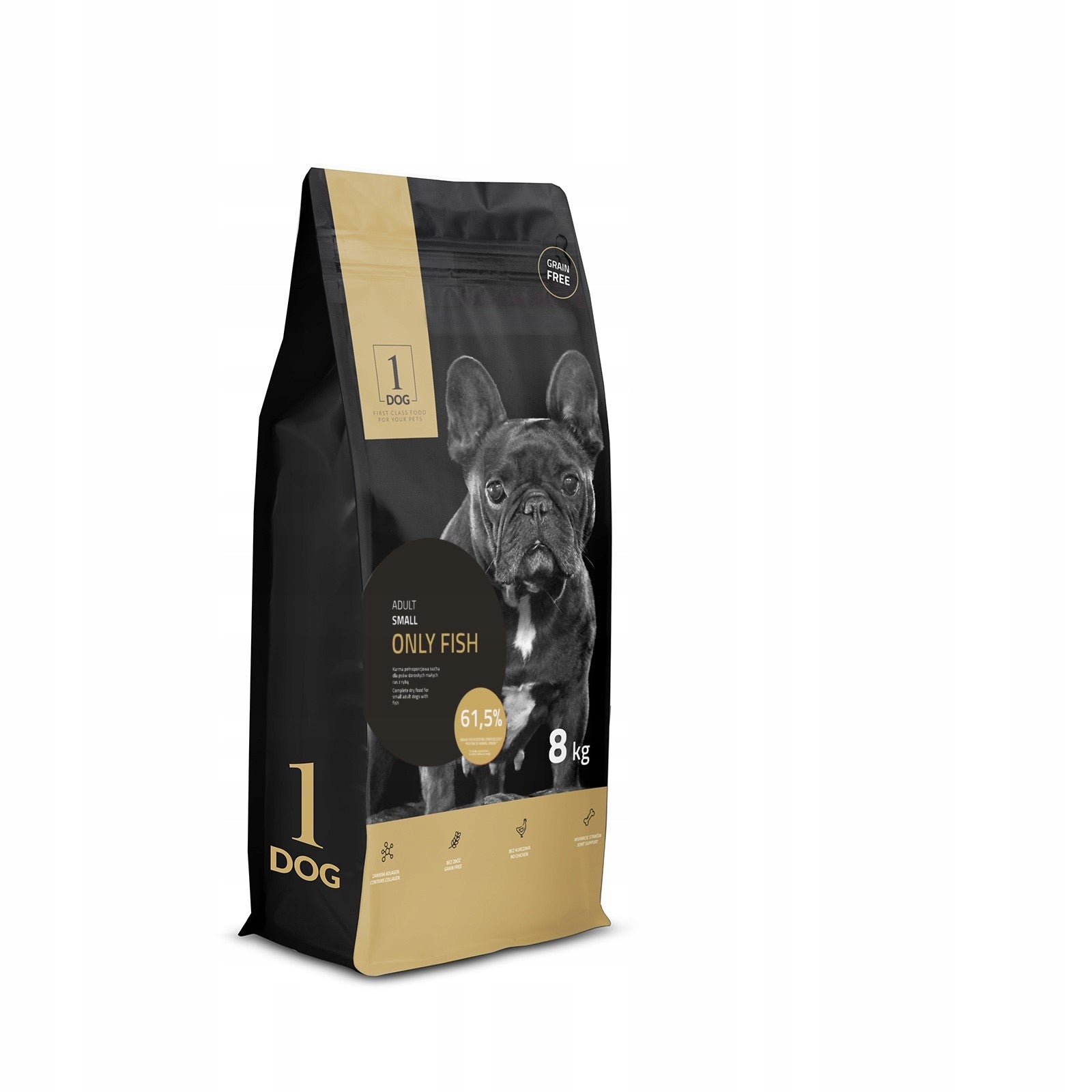 Dry dog food with fish for small breeds 8kg 1DOG monoprotein Packaging status original