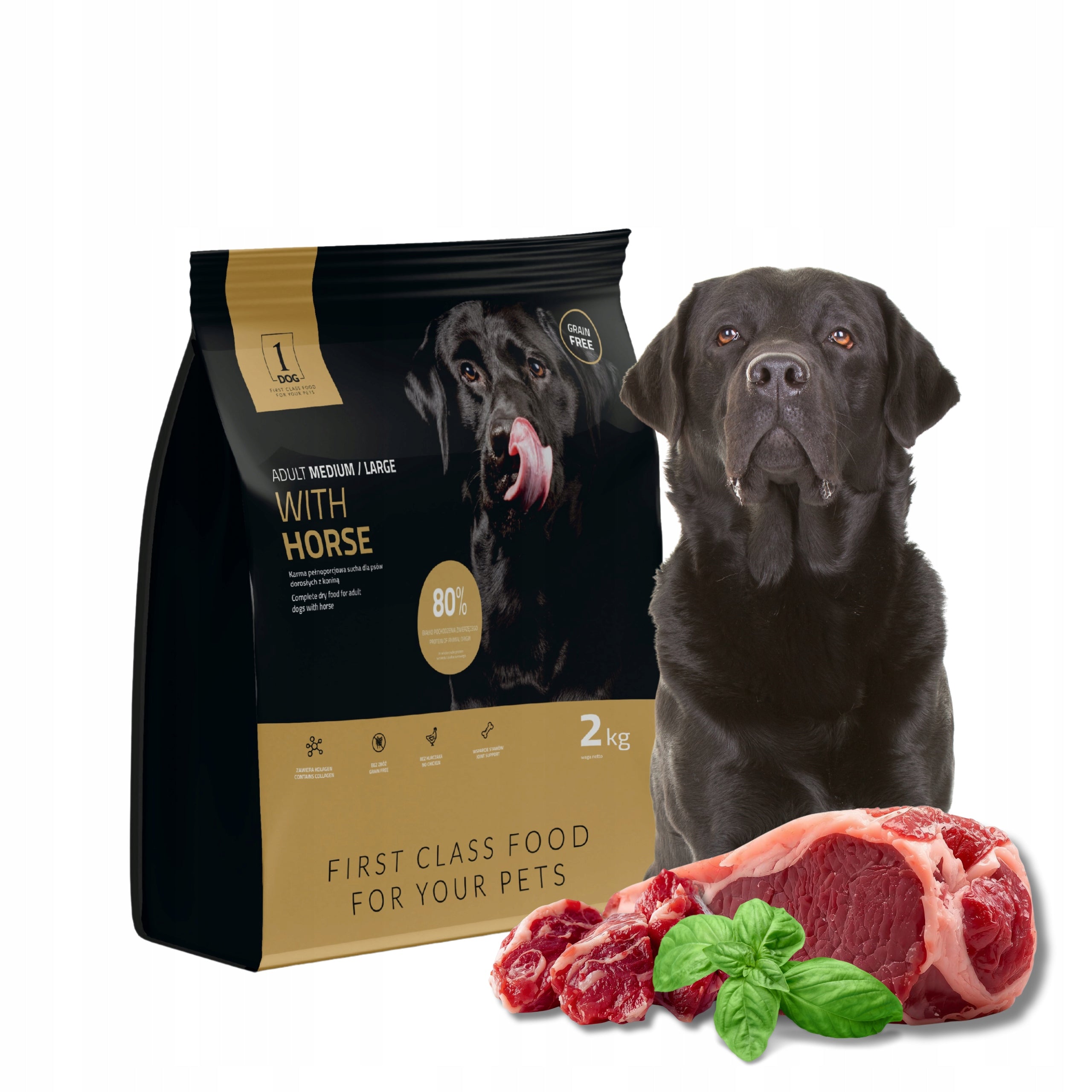 Dry dog food with horsemeat medium and large breeds 2kg 1DOG monoprotein