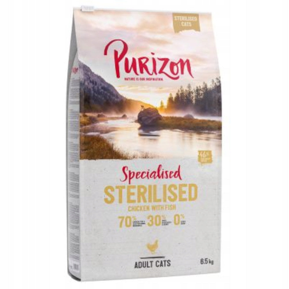 Dry food Purizon Adult Sterilised for cats, chicken and fish 6,5 kg