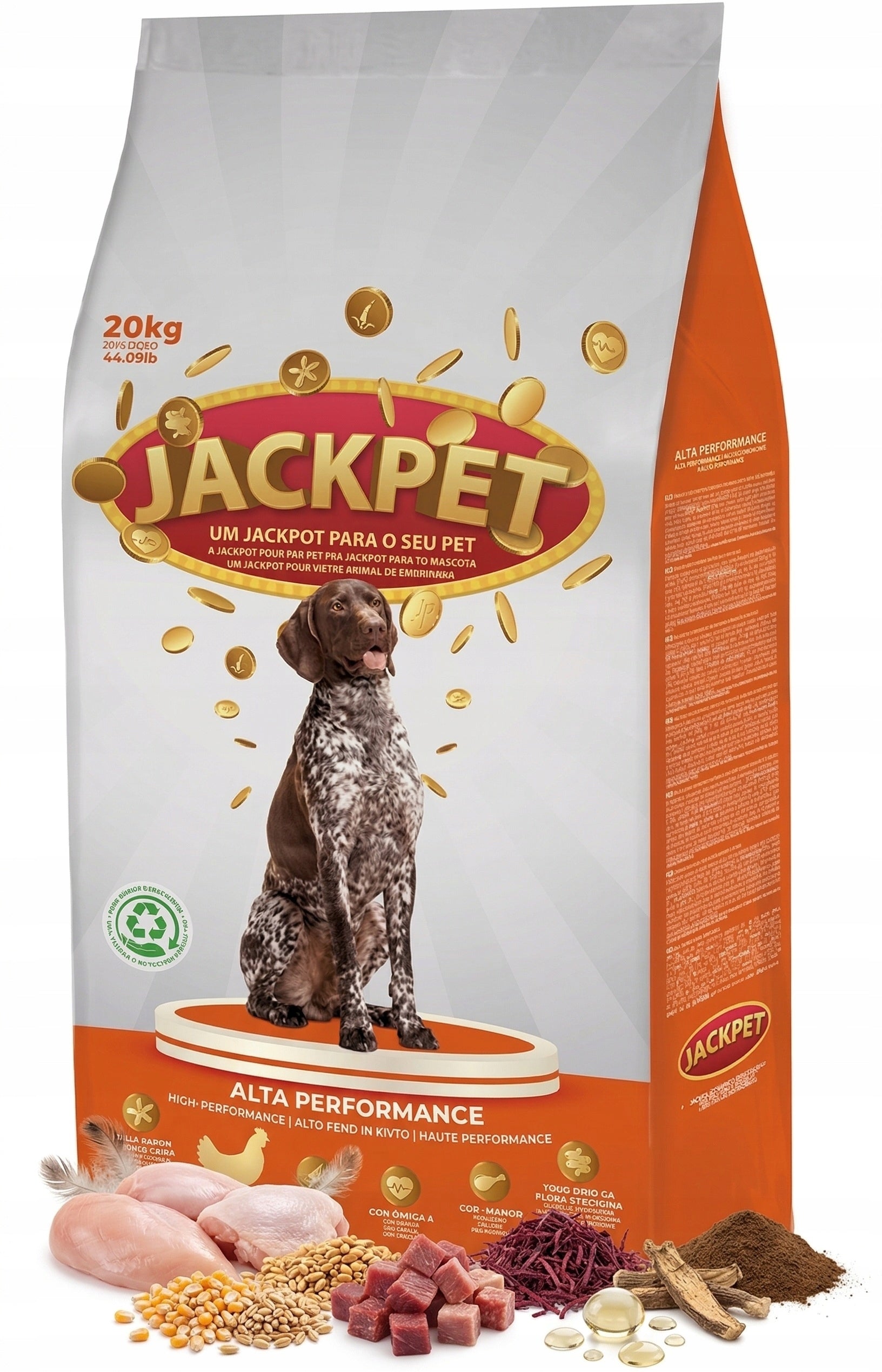 Dry food for German Shepherd Labrador JACKPET PERFORMANCE 20kg