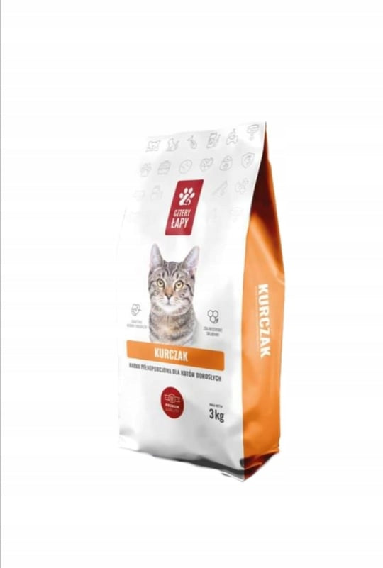 Dry food for adult cats Cztery Łapy chicken pack of 3 kg