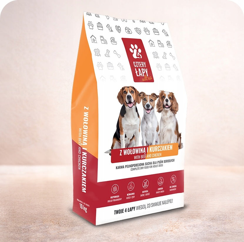 Dry food for dogs with beef and chicken Weight 5kg
