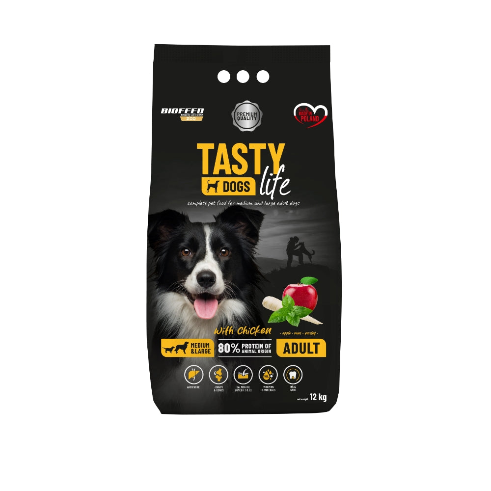 Dry food medium large breeds of dog BIOFEED TASTY DOGS LIFE with CHICKEN 12KG Manufacturer code 6111040786