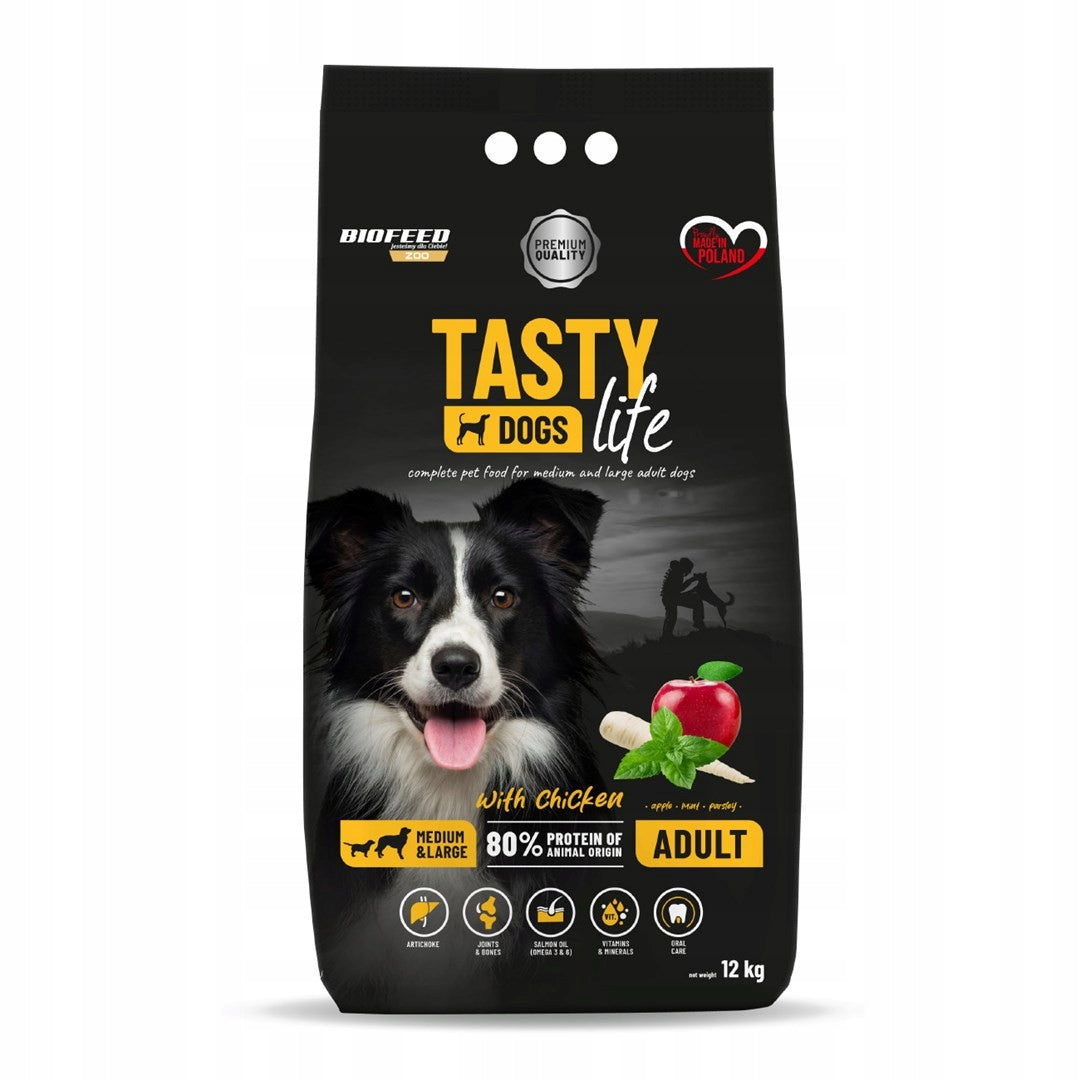 Dry food medium large breeds of dog BIOFEED TASTY DOGS LIFE with CHICKEN 12KG