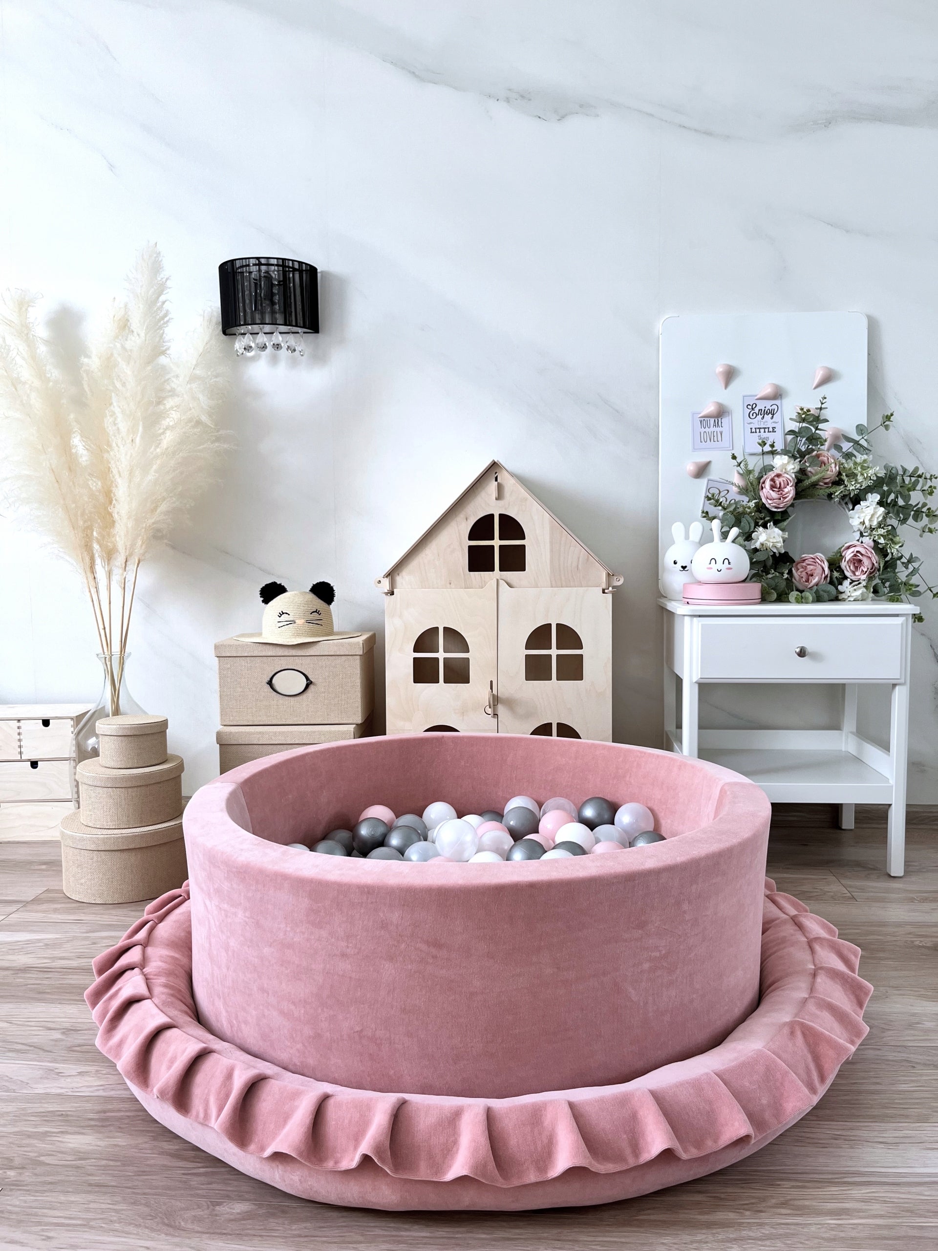 Dry pool with balls 30x90 Velvet Rose 200 balls - ANY MIX Brand Monio for Kids