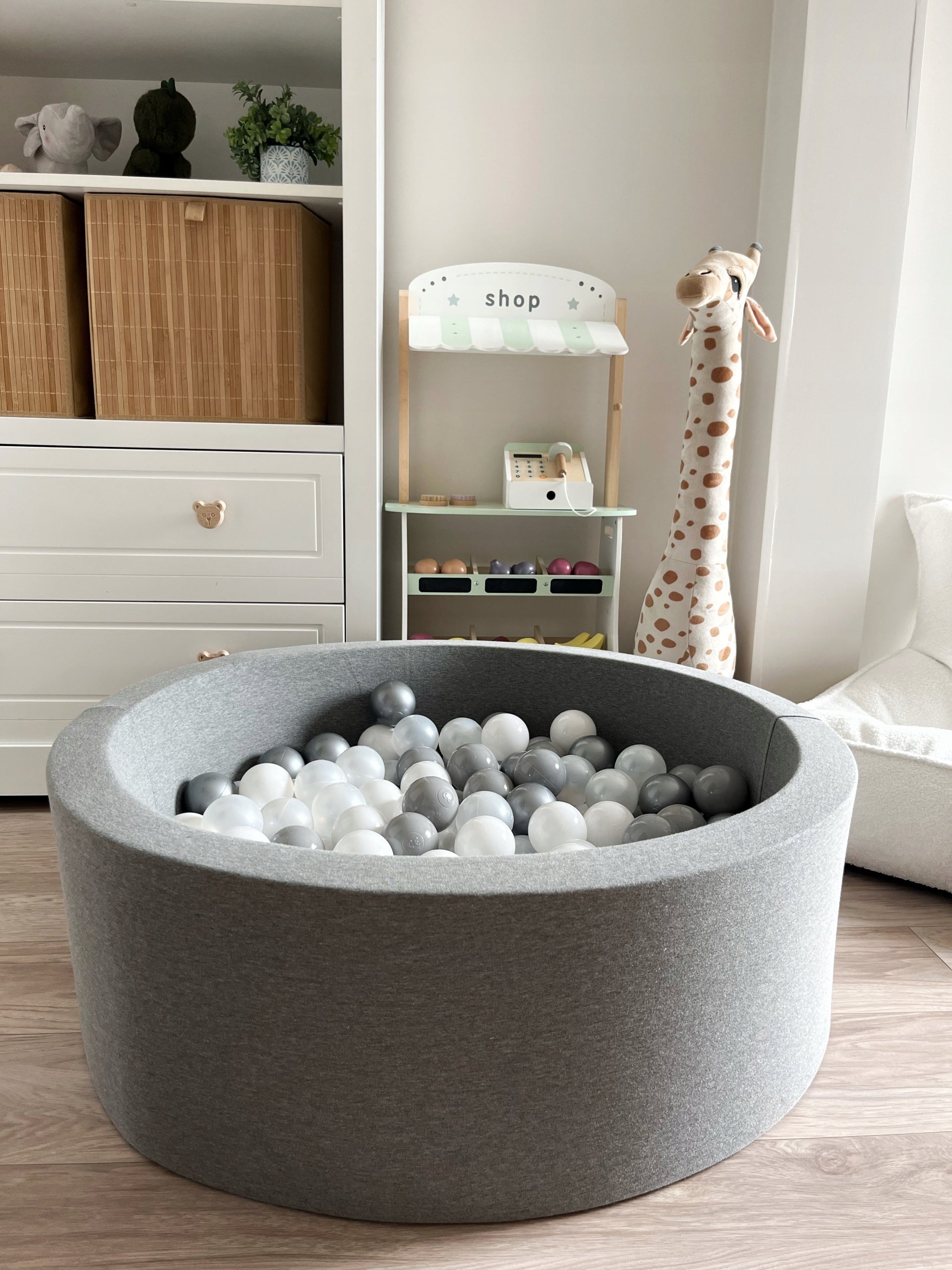 Dry pool with balls 40x90 Dark grey 200pcs - ANY MIX Brand Monio for Kids