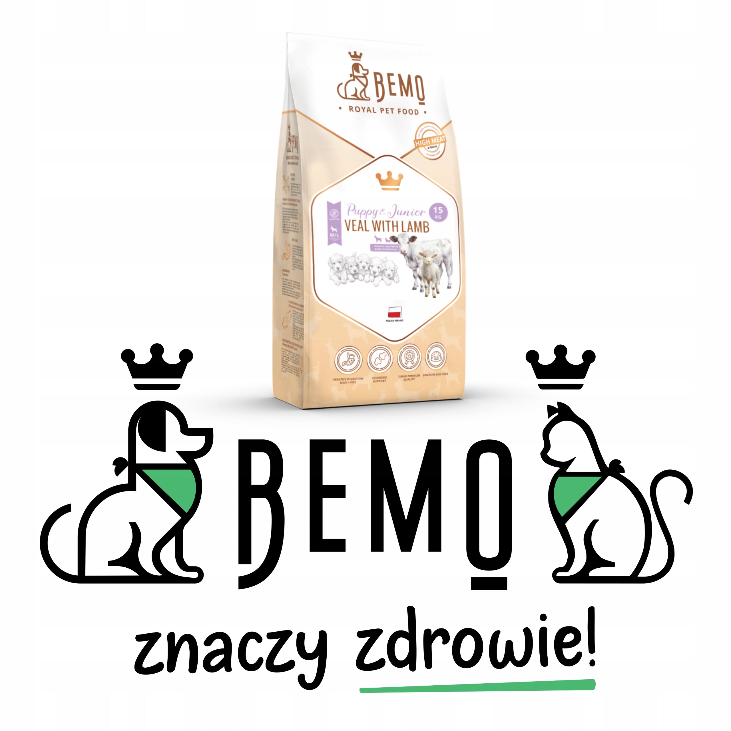 Dry puppy food BEMO Puppy Junior 10 kg grain-free lamb Packaging status original