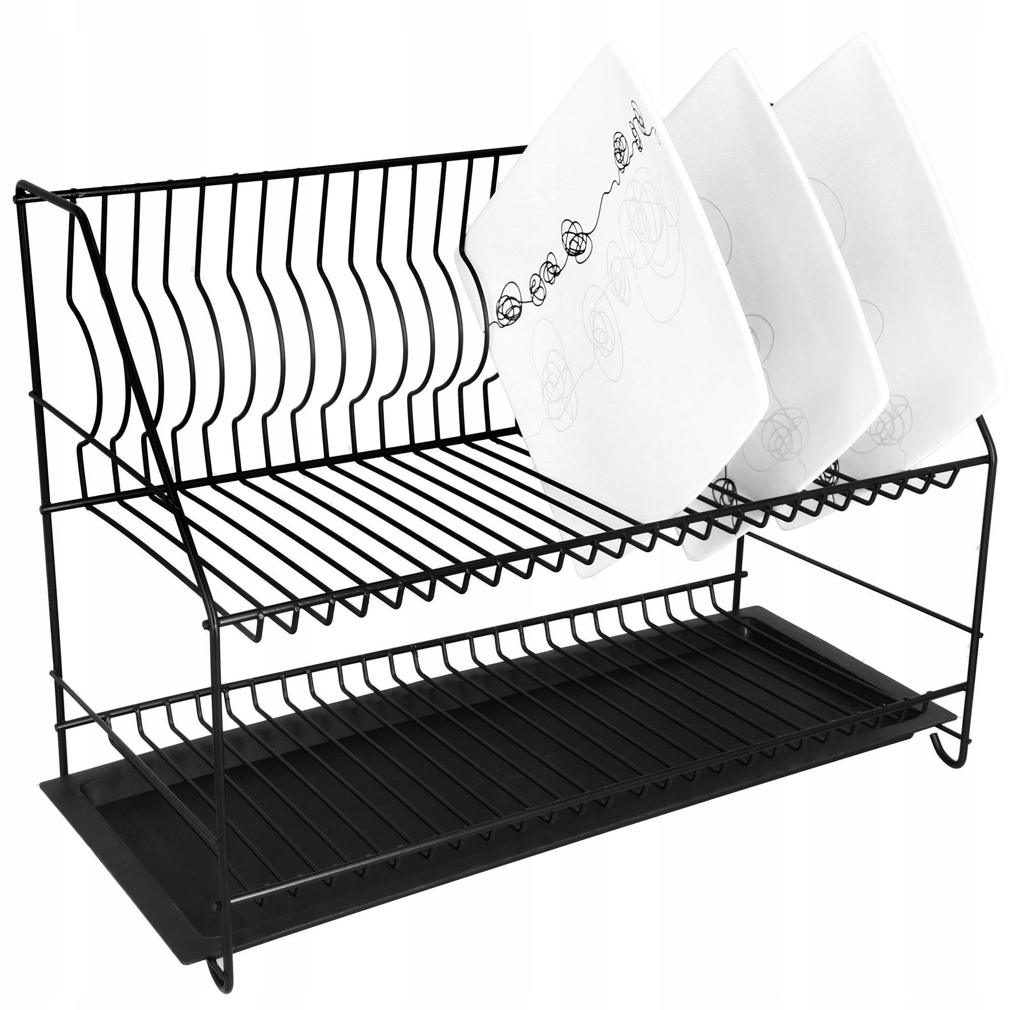 Dryer Dish Drainer 2 Level 47cm Black Drainer