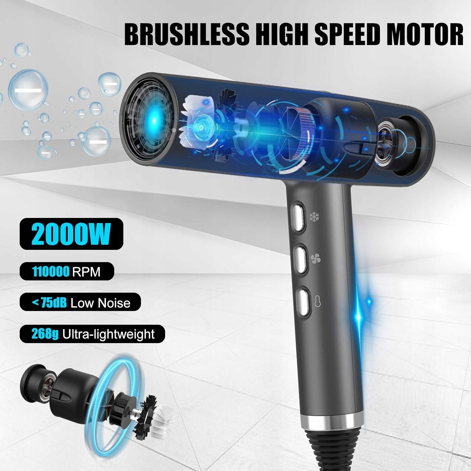 Dryer Slopehill 2000W with brushless motor, LED, microfilter Packaging status original