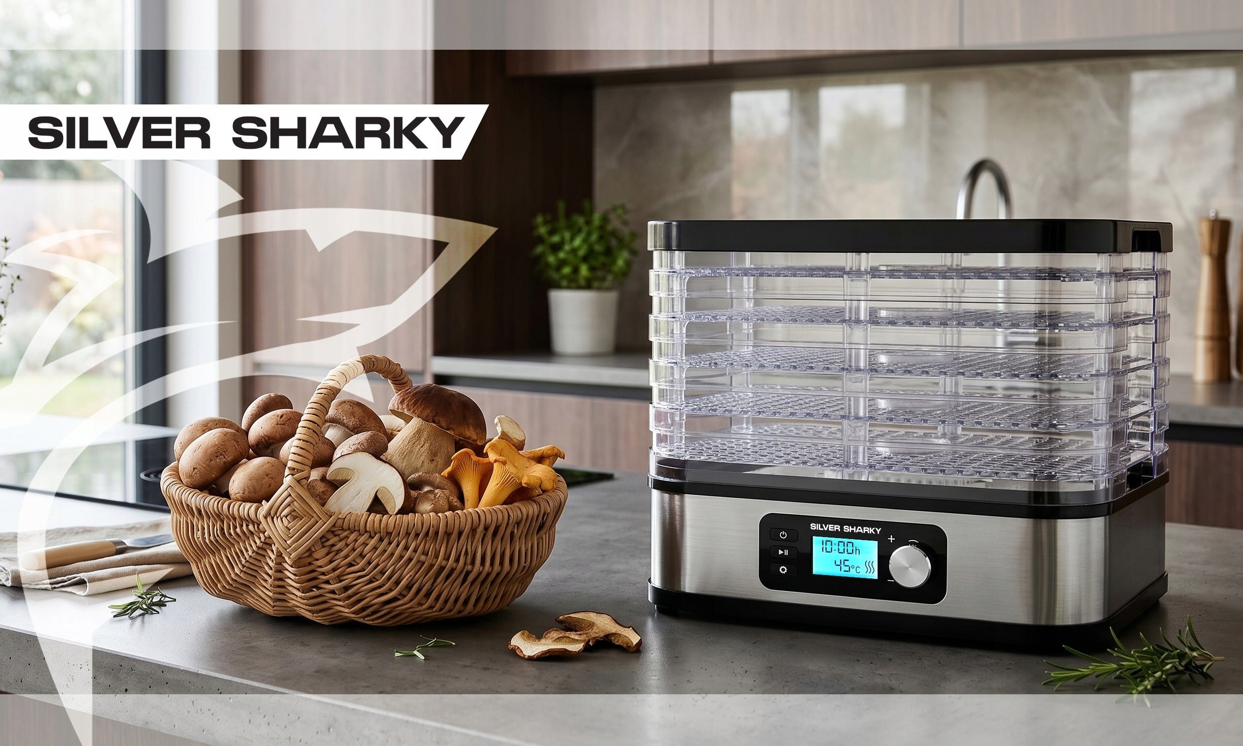 Dryer for mushrooms vegetables and fruits large + TIMER + THERMOCOUPLE 600W Packaging status original