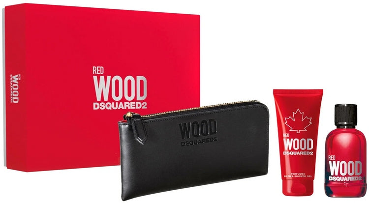 Dsquared2 Red Wood eau de toilette EDT 100 ml + Gel 100 ml + Wallet Packaging status original