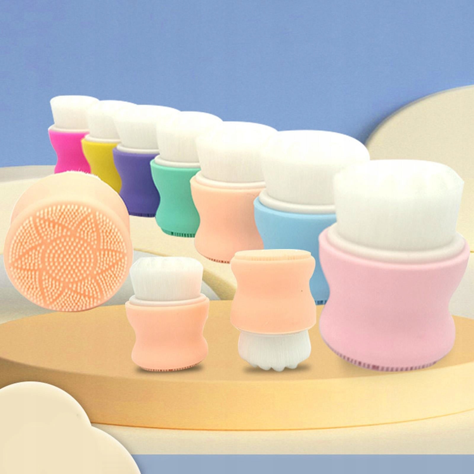 Dual Heads Facial Brush Soft Bristle and Exfoliating Silicone Pad ,One Pink Medical device no